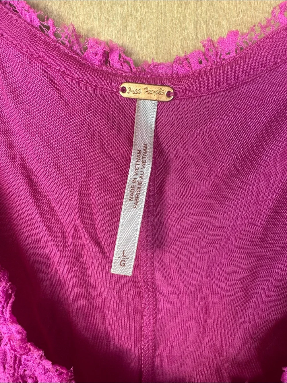 Free People Vibrant Fuchsia Lace Babydoll Party Mini Dress